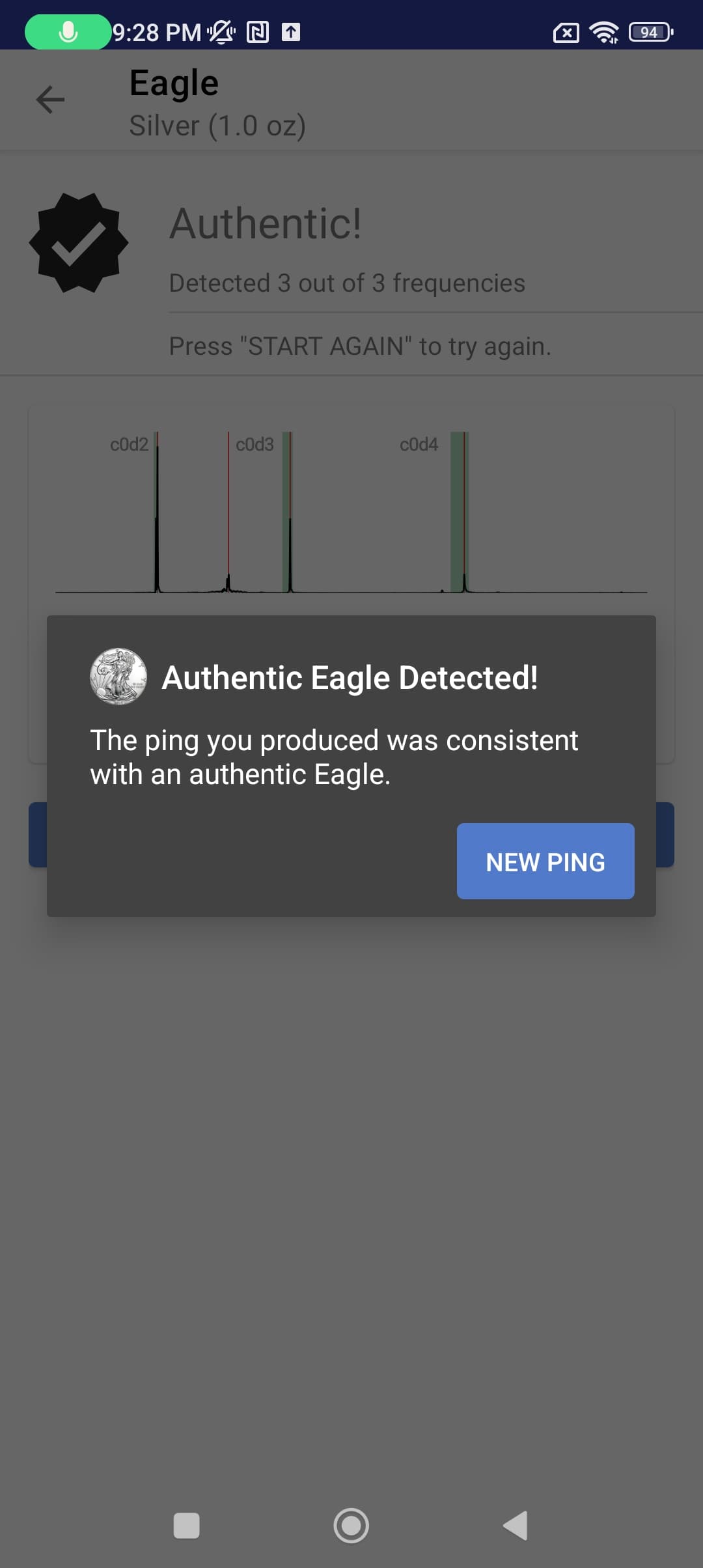 A Positive Test Result from Pingcoin
