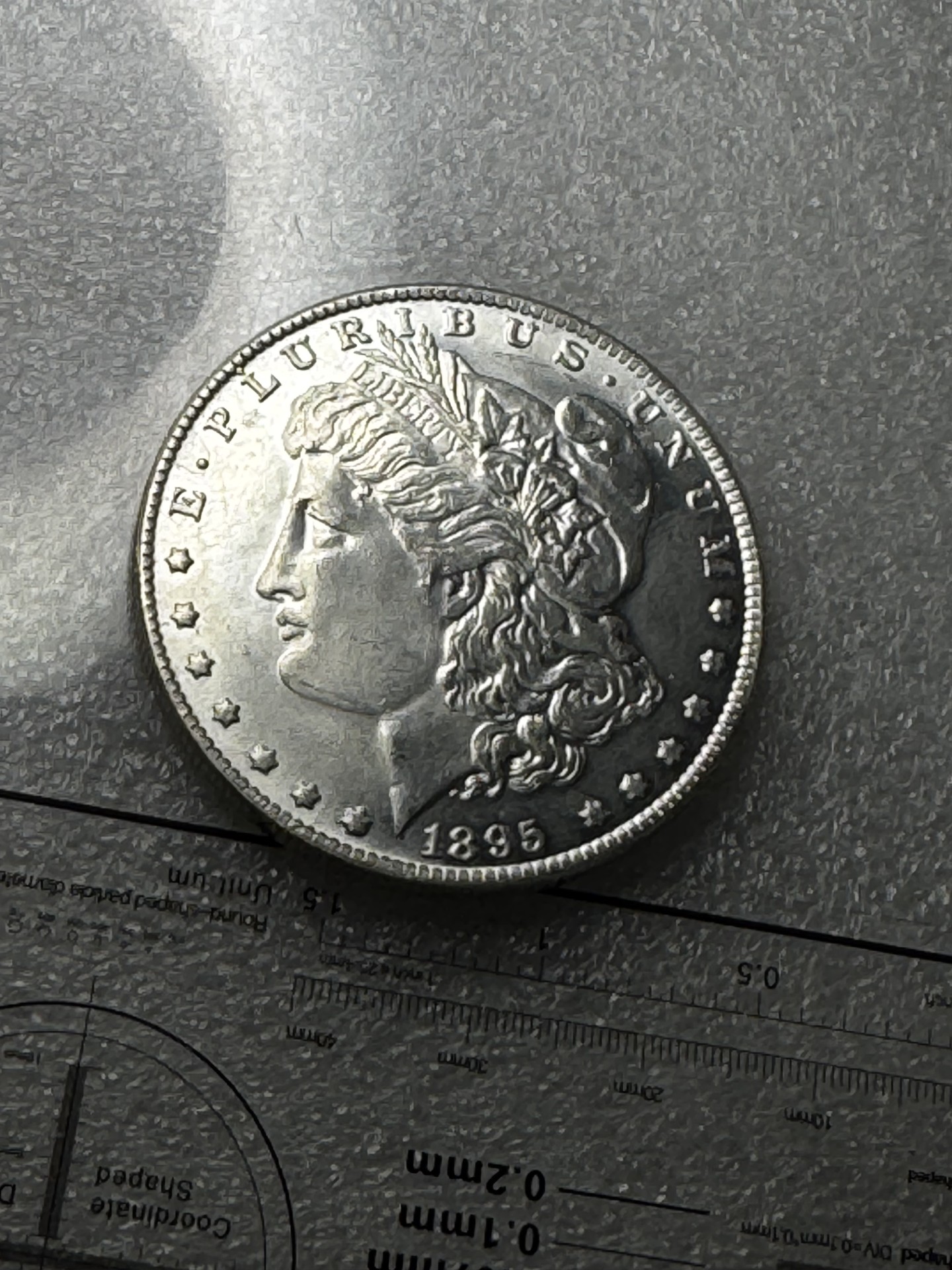 Obverse (front) of the 1895-O Morgan Dollar
