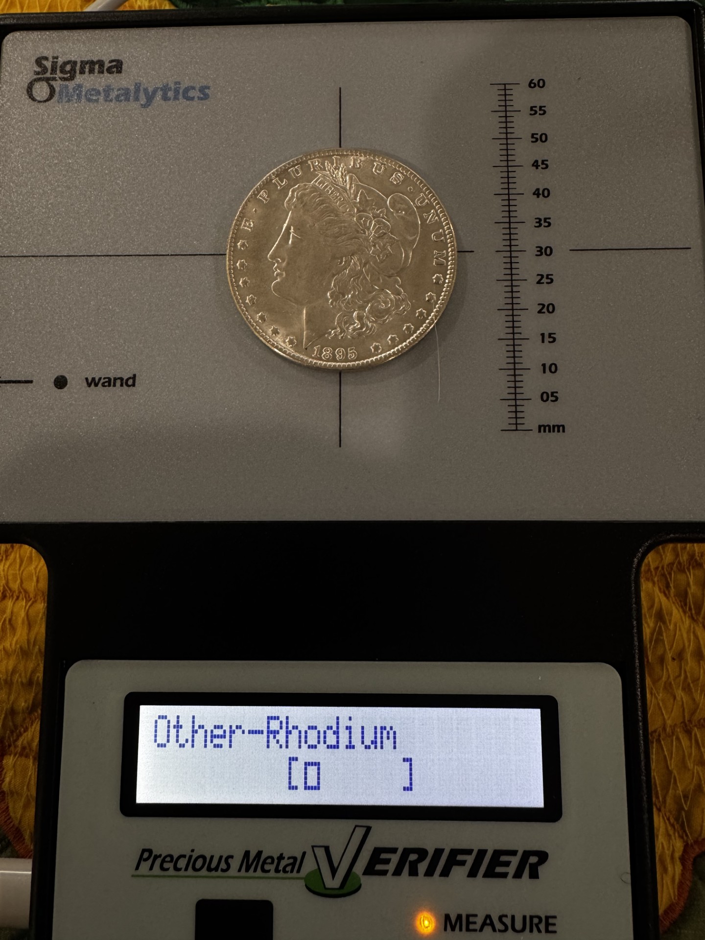 Sigma test result showing pass on rhodium setting