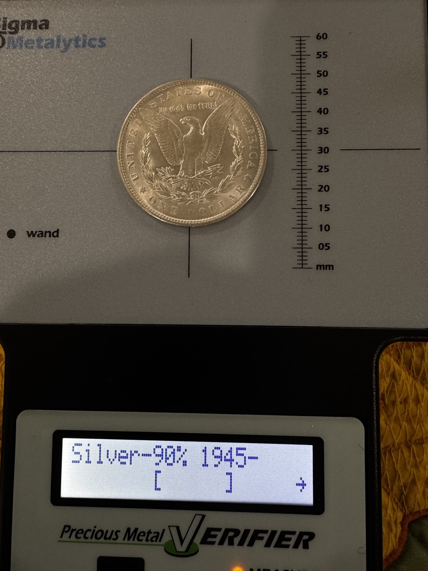 Sigma test result showing failure on silver setting