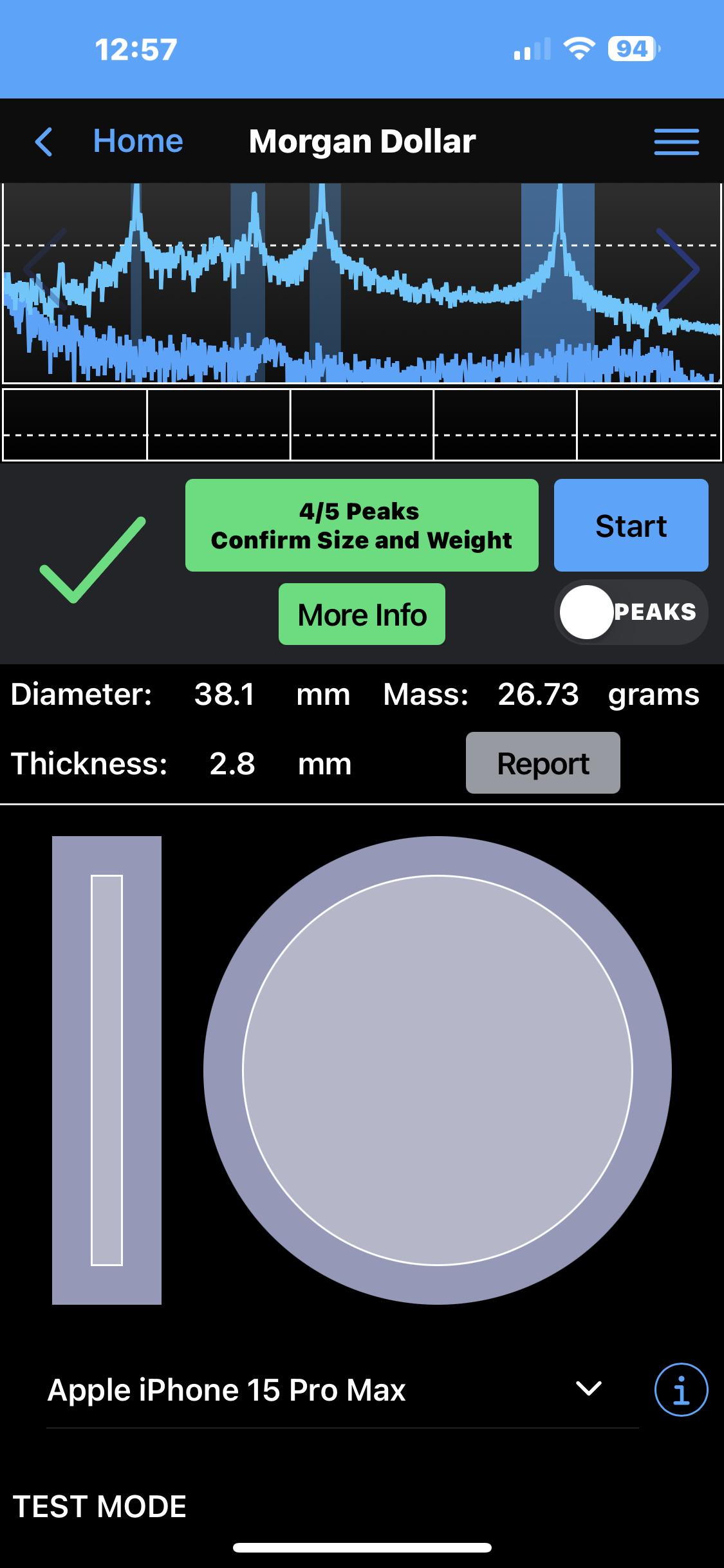 TheStackerTool app showing pass result