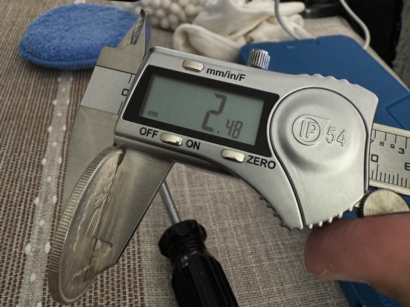 Thickness measurement of the Morgan Dollar